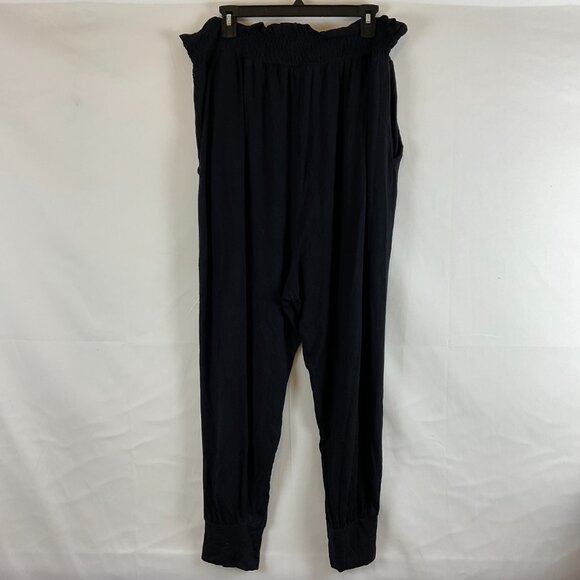 Daily Practice Jogger Pants L Blue-Black Elastic Waist Pockets Oversized - Picture 5 of 9